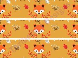Woodland Animals Fox Edible Image Edible Cake Border Side Strips Topper Frosting - $16.47