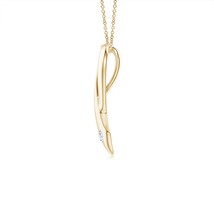 ANGARA Lab-Grown 0.06 Ct Round Diamond Ribbon Pendant Necklace in 14K Solid Gold - £482.81 GBP