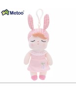 Metoo Small Plush Bunny Ears Babydoll Sleeping Eyes Bag Clip Keychain - £8.82 GBP