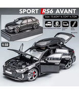1/32 RS6 Toy Car Model with Sound Light Doors Opened Alloy Diecast Model... - $475.11 MXN
