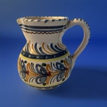 Pottery Small Pitcher Creamer Handmade  4 1/2” Tall Spanish Mexico Style - $12.73