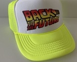 Vintage Back To The Future Trucker Hat snapback Hat Neon Yellow Movie Ha... - $17.59