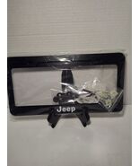 2pk Jeep in White Letters on Black Metal License Plate Frame w/Mounting ... - $48.64 CAD
