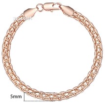 Davieslee 4.5mm Bracelet For Women Men 585 Rose Gold Filled Braided Weaving Bism - £10.00 GBP