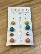 NEW Vintage Lot of 4 Candy Dots Pierced Stud Earrings 14kt Gold Filled KG JD - $14.85