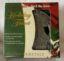 WILTON Armetale SANTA WITH SNOWFLAKES SERVING Holiday TRIVET Christmas L... - $19.99