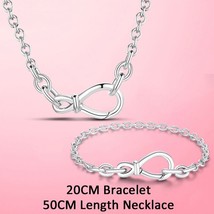 925 Silver Jewelry Sets Infinity Forever Love Bracelet for Women Infinite Clasp  - $39.37