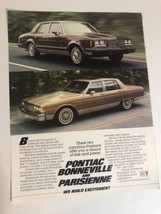1985 Pontiac Bonneville Parisienne Vintage Print Ad Advertisement pa11 - £5.41 GBP