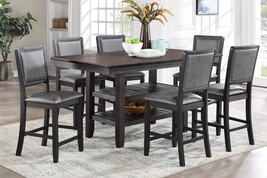 Himare 7-Pieces Rectangular Table and Upholstered Chairs - £836.95 GBP