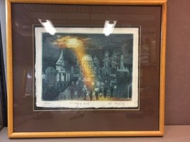 Signed Framed Ltd. Ed. Etching  Avi Thaw &quot;The City of David&quot; Cert of Authentic - £316.53 GBP