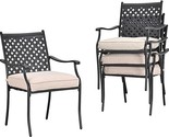 4 Piece Outdoor Patio Metal Wrought Iron Dining Chair Set With Arms And ... - $447.99