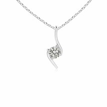 ANGARA Natural Diamond Bypass Pendant Necklace in 14K Gold (Grade-KI3, 0.11 Ctw) - £230.74 GBP