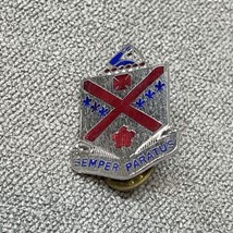 Vintage Semper Paratus Red X Crest Lapel Pin Pinback Military Militaria ... - £14.57 GBP