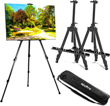 Artist Easel Stand, Nicpro 2 Pack Adjustable Height 17 to 66&quot; - £40.72 GBP