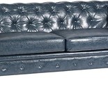 Armen Living Winston Sofa in Blue Bonded Leather and Walnut Wood Finish ... - $2,115.99
