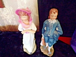 Vintage LEFTON Pinkie &amp; Blue Boy Figurines Set-KW387-Handpainted - £19.72 GBP