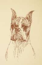 BOXER DOG ART CROPPED Print #44 DRAWN FROM WORDS Kline adds your dogs na... - $49.95
