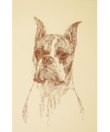 BOXER DOG ART CROPPED Print #44 DRAWN FROM WORDS Kline adds your dogs na... - £40.02 GBP