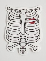 Rib Cage with Heart Inside Cartoon Simple Sticker Decal Bones Embellishment Fun - £1.80 GBP