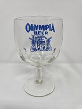 Vintage Olympia Blue Label Horshoe Logo Olympia Beer Goblet Pedestal 6&quot; - £8.20 GBP