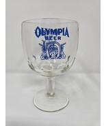 Vintage Olympia Blue Label Horshoe Logo Olympia Beer Goblet Pedestal 6&quot; - $10.98