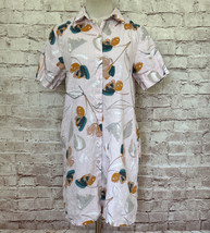 Rachel Zoe Linen Floral Mini Shirt Dress PINK Women SMALL Short Sleeve Pockets - £35.39 GBP