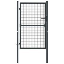 vidaXL Mesh Garden Gate Galvanized Steel 39.4&quot;x68.9&quot; Gray - $4,510.38 MXN