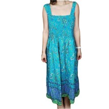 Blair 3XL Summer Dress Blue Floral Paisley Full Length Sleeveless Cotton - £23.48 GBP