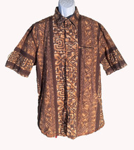 Tori Richard Honolulu 1956 Short Sleeve Button Down Brown Cotton Shirt Xl - $20.48