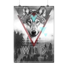 Wolf Head In Forest Wildlife Matte/Glossy Poster A0 A1 A2 A3 A4 | Wellcoda - £6.17 GBP+