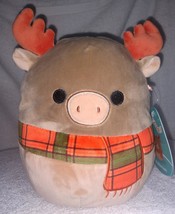 Squishmallows Patterson the Moose wearing a scarf 7.5&quot;H NWT - £10.76 GBP