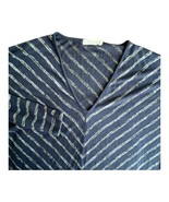 Rag &amp; Bone Shirt Women Medium Navy Blue Striped Knit V-Neck Long Sleeve Top - $312.20 MXN