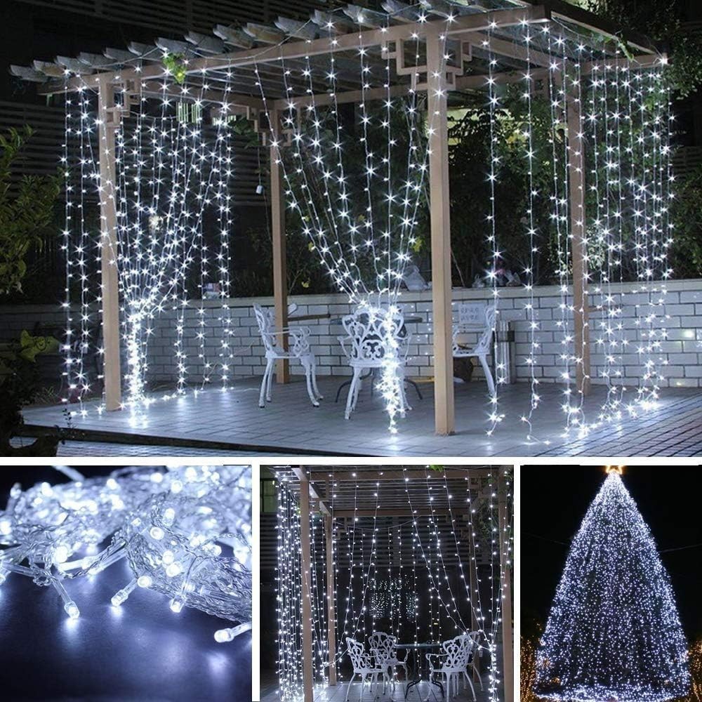 2 PACK 300 LED Window Fairy Curtain String Lights, 8 Modes COOL WHITE Cl... - $24.70