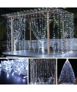 2 PACK 300 LED Window Fairy Curtain String Lights, 8 Modes COOL WHITE Cl... - $24.70