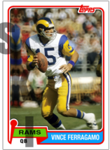1981 STCC #532 Topps Vince Ferragamo Los Angeles Rams Nebraska Custom - £2.94 GBP