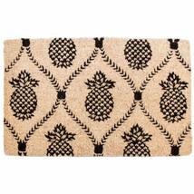 Black Pineapple Doormat Tropical Fruit Trellis Pattern Pineapples Front ... - £78.78 GBP