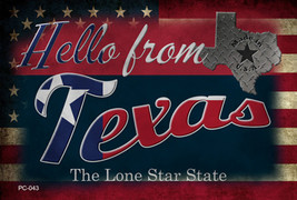 Hello From Texas Novelty Metal Postcard - £12.47 GBP