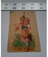 Home Treasure Trading Card Greeting Blonde Girl With Flag Belgique Stamp... - €8,20 EUR