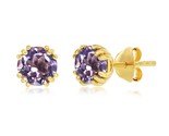6mm Women&#39;s Earrings .925 Gold Plated 379116 - $29.00