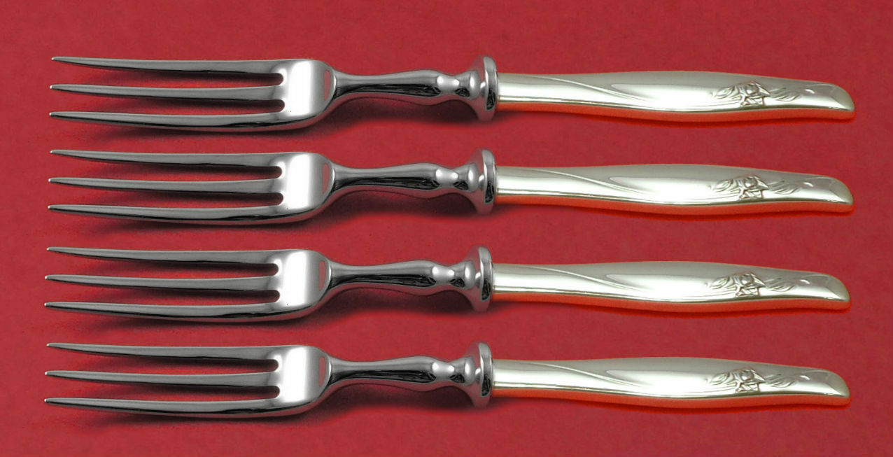 Primary image for Sea Rose by Gorham Sterling Silver Fruit Fork Set 4-piece Custom Made 6"
