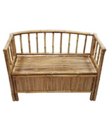 Bamboo Tiki Loveseat Storage Bench Patio Deck or Indoor  - £186.67 GBP