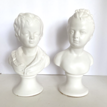 Porcelain Busts Napcoware Brother Sister Vintage Japan Ceramic Statue Victorian - £31.56 GBP