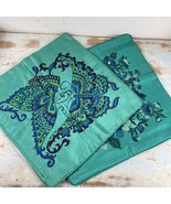Vintage Satin Throw Pillow Shams Set Lot of 2-1 floral &amp; 1 Butterfly Mid... - $703.93 MXN