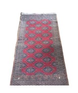 Vintage Geometric Oriental Rug Wool Hand-knotted Red Brown Carpet  69&quot;x37&quot; - £590.18 GBP