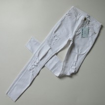 NWT FRAME Le High Skinny in Blanc Rip Destroyed Raw Hem Stretch Jeans 24 - $24.00