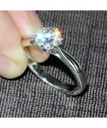 3.01 Cts Round Cut D VS1 Lab Grown CVD Diamond Ring Solitaire 14k White ... - $2,450.00