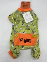 Skeleton pajama￼ Boo Halloween Dog Cat￼￼ Small Lime Orange Trick Treat Pumpkin - £4.52 GBP