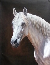 White Horse Handmade Oil Painting Unmounted Canvas 20x24 inches - £237.02 GBP