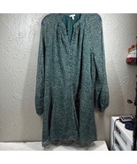 Joie Green Polka Dot Mini Dress Balloon Long Sleeve Shift Chiffon Size Large - $32.95