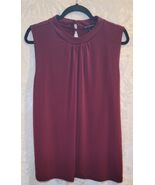 Women's Banana Republic Polyester Sleeveless Blouse Burgundy Neck Top Si... - $28.49